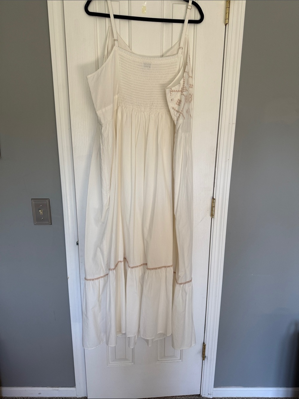 Boho Embroidered Ivory Maxi Dress - Picture 4 of 4